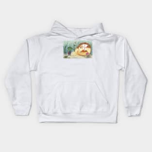 Visiting the  snail's house Kids Hoodie